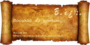 Bocskai Ágoston névjegykártya